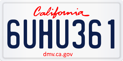 CA license plate 6UHU361