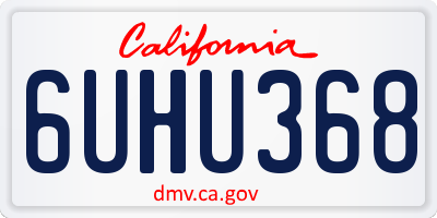 CA license plate 6UHU368