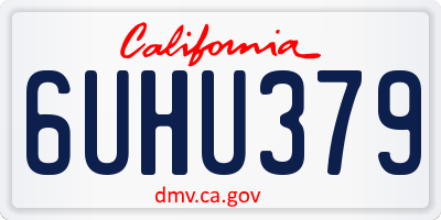 CA license plate 6UHU379
