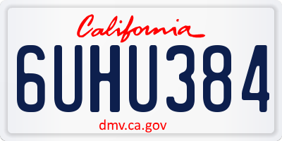 CA license plate 6UHU384