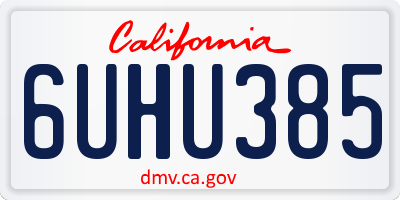 CA license plate 6UHU385