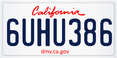 CA license plate 6UHU386