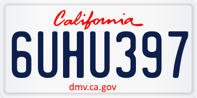 CA license plate 6UHU397