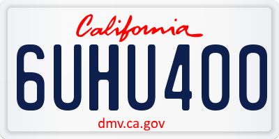 CA license plate 6UHU400