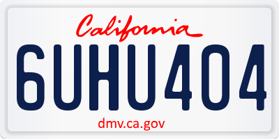 CA license plate 6UHU404