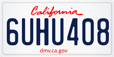 CA license plate 6UHU408