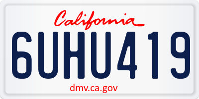 CA license plate 6UHU419