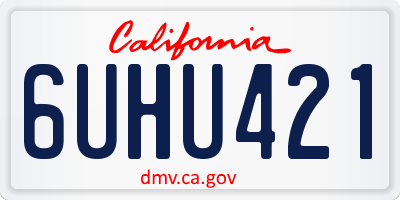 CA license plate 6UHU421