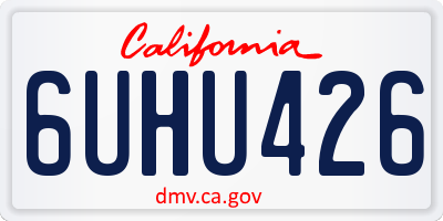 CA license plate 6UHU426