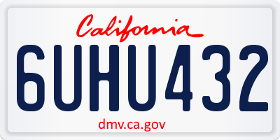 CA license plate 6UHU432