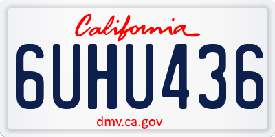 CA license plate 6UHU436