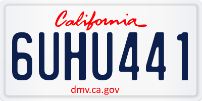 CA license plate 6UHU441