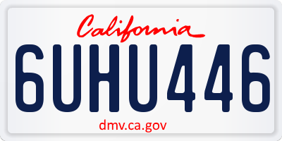 CA license plate 6UHU446