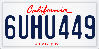 CA license plate 6UHU449