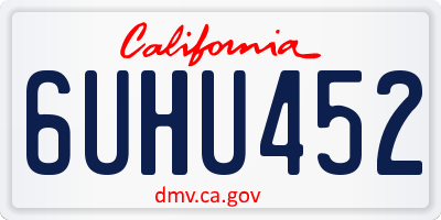 CA license plate 6UHU452