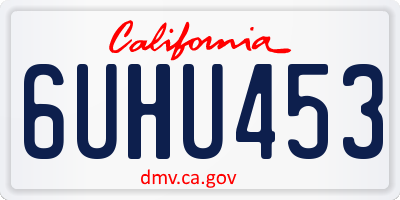 CA license plate 6UHU453