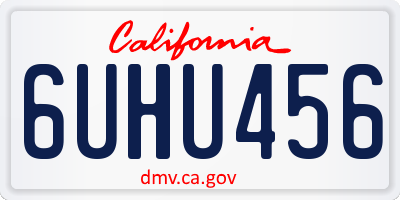 CA license plate 6UHU456