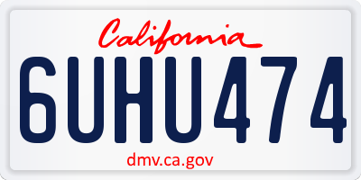 CA license plate 6UHU474