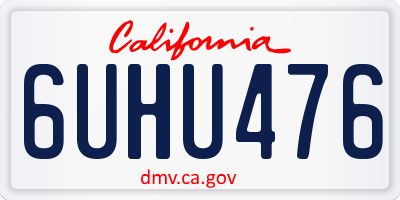CA license plate 6UHU476
