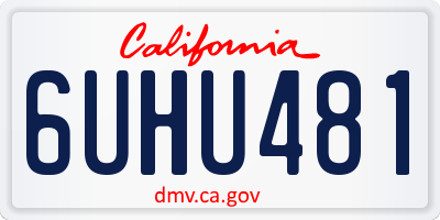 CA license plate 6UHU481