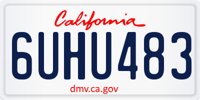 CA license plate 6UHU483