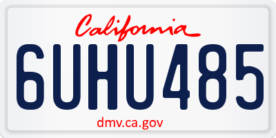 CA license plate 6UHU485