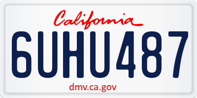 CA license plate 6UHU487