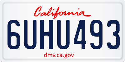 CA license plate 6UHU493