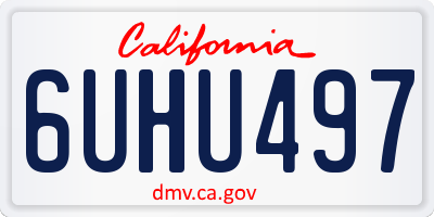 CA license plate 6UHU497
