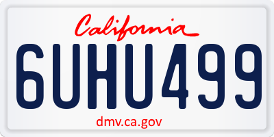 CA license plate 6UHU499