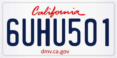 CA license plate 6UHU501