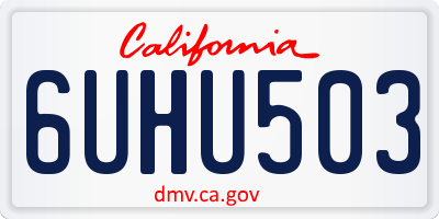 CA license plate 6UHU503