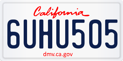 CA license plate 6UHU505