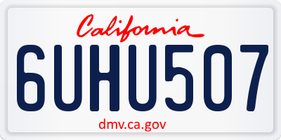 CA license plate 6UHU507