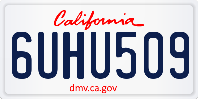 CA license plate 6UHU509