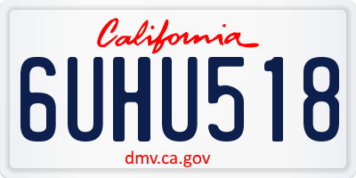 CA license plate 6UHU518