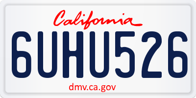 CA license plate 6UHU526