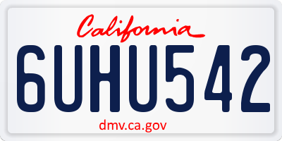 CA license plate 6UHU542
