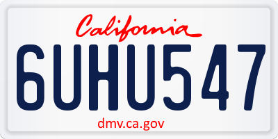 CA license plate 6UHU547