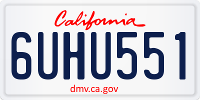 CA license plate 6UHU551