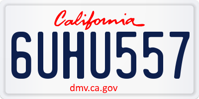 CA license plate 6UHU557
