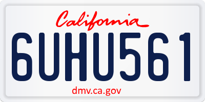 CA license plate 6UHU561