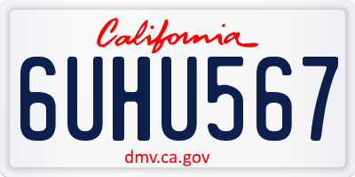CA license plate 6UHU567
