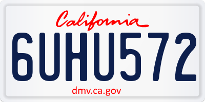CA license plate 6UHU572