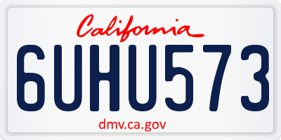 CA license plate 6UHU573