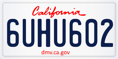 CA license plate 6UHU602