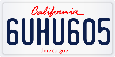 CA license plate 6UHU605