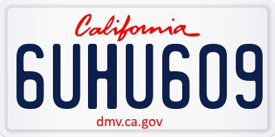 CA license plate 6UHU609