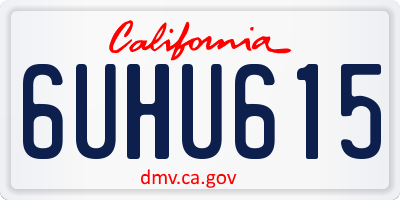 CA license plate 6UHU615