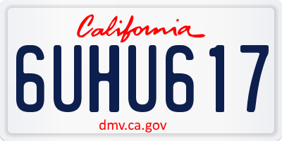 CA license plate 6UHU617